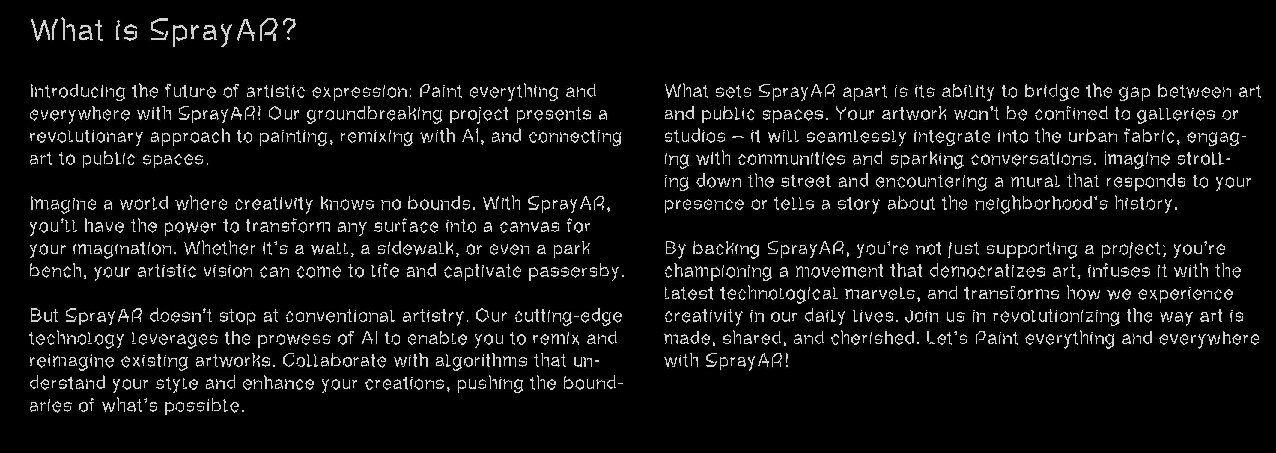SprayAR App Interface and Features